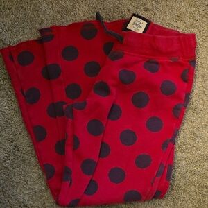 Mini Boden Red and Black Polka Dot Joggers
